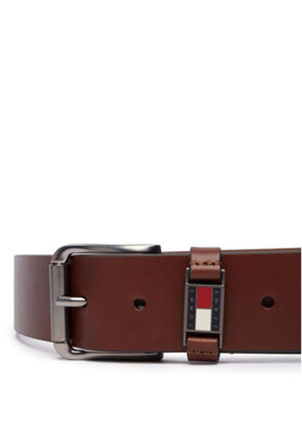 Tommy Jeans Pasek Tjm Tommy Roller Buckle 4.0 AM0AM14460 Brązowy. Kolor: brązowy. Materiał: skóra