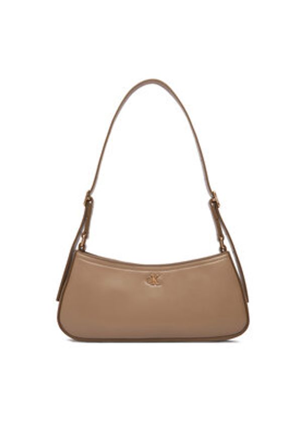 Calvin Klein Torebka Ck Small Shoulder Bag LV04F3170G Beżowy. Kolor: beżowy. Materiał: skórzane