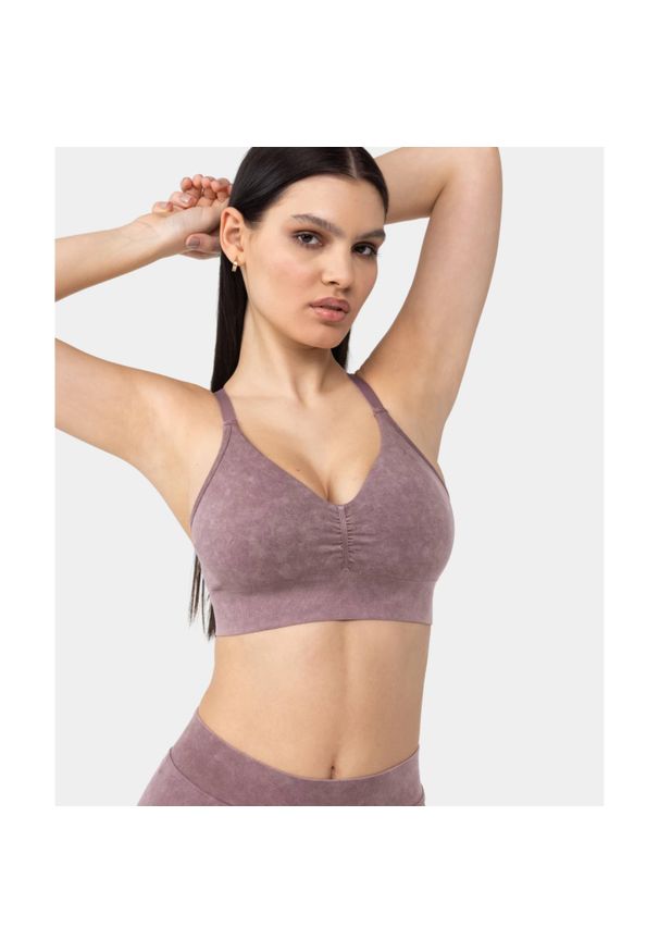 Biustonosz Carpatree Marble Story bezszwowy różowy. Kolor: różowy. Materiał: materiał. Sport: fitness, joga i pilates