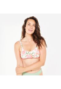 Góra kostiumu kąpielowego surfingowego damska Roxy Heyly. Kolor: niebieski, różowy, pomarańczowy, wielokolorowy. Materiał: nylon, elastan