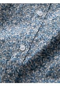 Ombre Clothing - Koszula męska SLIM FIT w print drobnych liści - jasnoniebieska V1. Okazja: na co dzień. Kolor: niebieski. Materiał: tkanina, skóra, bawełna. Wzór: nadruk. Styl: casual #8
