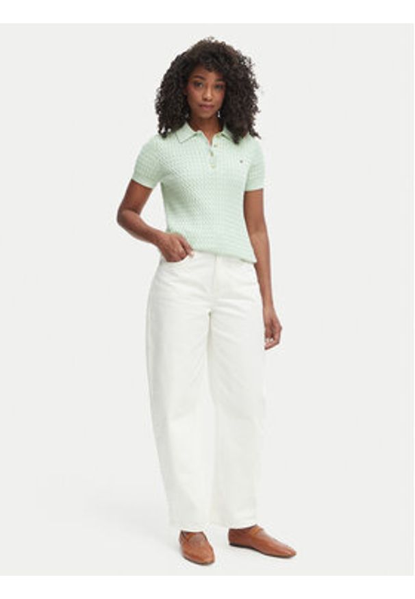 TOMMY HILFIGER - Tommy Hilfiger Sweter WW0WW41474 Zielony Regular Fit. Kolor: zielony. Materiał: bawełna