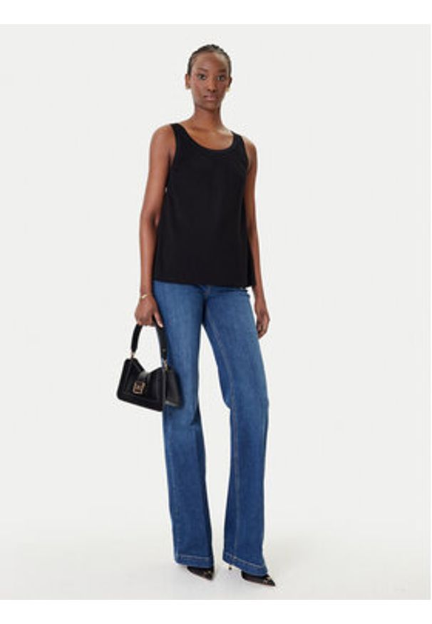 Elisabetta Franchi Sweter TK-72S-61E2-V250 Czarny Regular Fit. Kolor: czarny. Materiał: wiskoza