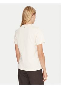 Lacoste T-Shirt TF0355 Beżowy Regular Fit. Kolor: beżowy. Materiał: bawełna