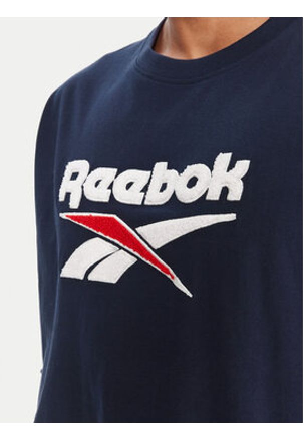 Reebok T-Shirt RK25155CCM Granatowy Regular Fit. Kolor: niebieski. Materiał: bawełna