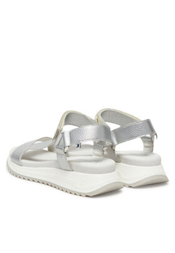 Rieker Sandały W2951-90 Srebrny. Kolor: srebrny. Materiał: skóra