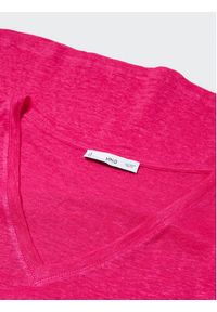 mango - Mango T-Shirt Linito 57010263 Różowy Regular Fit. Kolor: różowy. Materiał: len #3