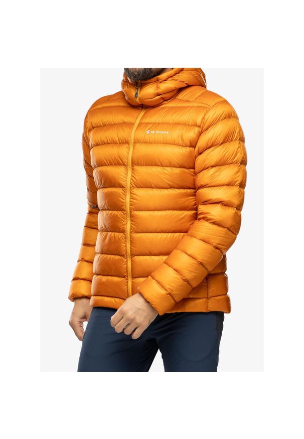Kurtka puchowa męska Montane Alpine 850 Lite Hoodie. Typ kołnierza: kaptur. Kolor: pomarańczowy. Materiał: puch