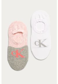 Calvin Klein - Skarpetki (2-pack). Kolor: różowy. Materiał: bawełna, poliester, materiał, elastan. Wzór: nadruk #1
