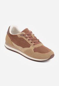 Born2be - Ciemnobeżowe Sneakersy Casualowe z Imitacji Zamszu z Podeszwą z Bieżnikiem Alevtina. Okazja: na co dzień. Zapięcie: sznurówki. Kolor: beżowy. Materiał: zamsz #3
