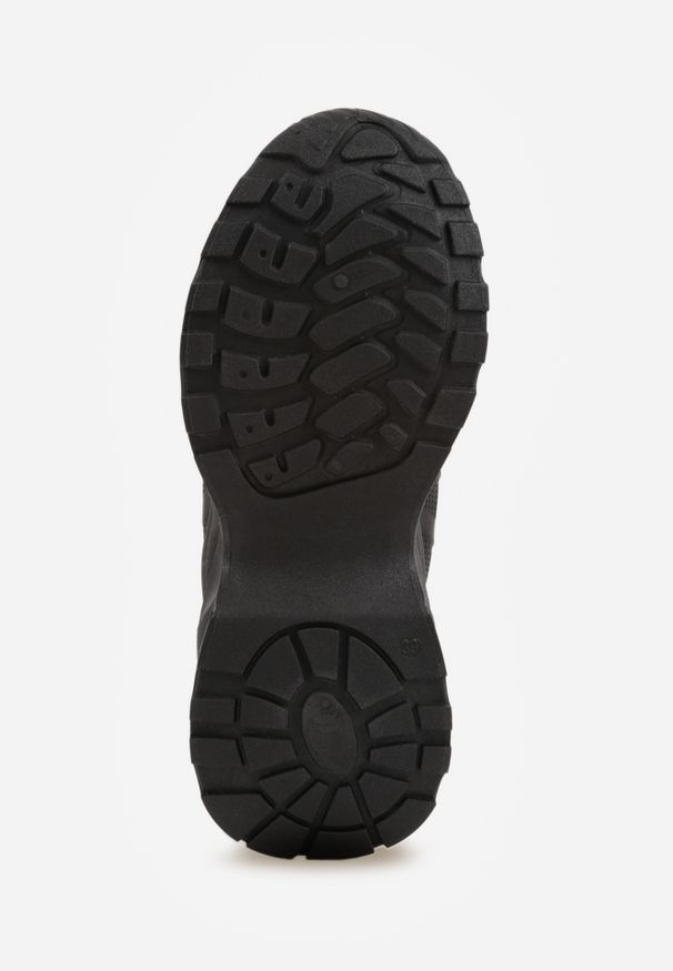 Renee - Czarne Sneakersy na Niskiej Platformie z Ozdobnymi Wstawkami na Cholewce Amrogia. Kolor: czarny. Szerokość cholewki: normalna. Obcas: na platformie