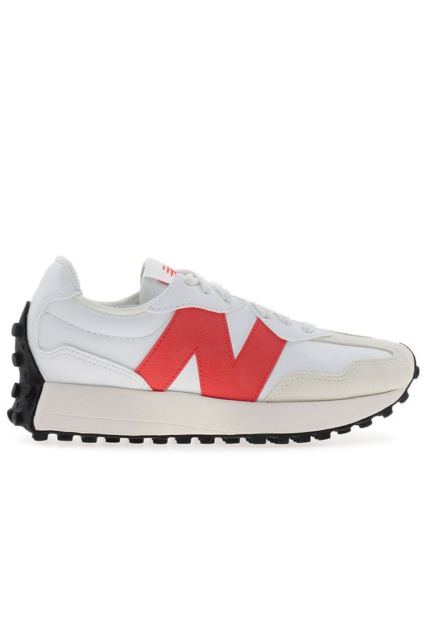 Buty unisex New Balance U327SKA - białe. Okazja: na co dzień. Zapięcie: sznurówki. Kolor: biały. Materiał: materiał, syntetyk, guma, skóra. Szerokość cholewki: normalna