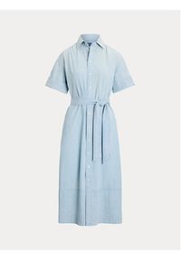Polo Ralph Lauren Sukienka koszulowa 211935155001 Błękitny Regular Fit. Typ kołnierza: polo. Kolor: niebieski. Materiał: bawełna #5