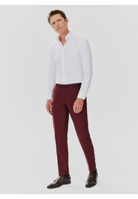 Pako Lorente - PAKO LORENTE – Spodnie garniturowe w kolorze burgundowym. Kolor: czerwony. Materiał: poliester, wełna. Styl: młodzieżowy, elegancki