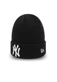 Czapka New Era New York Yankees Essential Cuff Beanie Hat 12122728 - czarna. Kolor: czarny. Materiał: akryl, dzianina. Wzór: aplikacja. Sezon: zima. Styl: casual, klasyczny