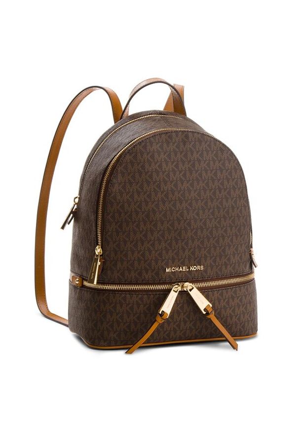 MICHAEL Michael Kors Plecak Rhea Zip 30S7GEZB1B Brązowy. Kolor: brązowy. Materiał: skóra