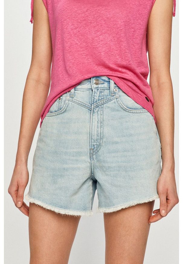 Pepe Jeans - Szorty jeansowe Rachel. Okazja: na co dzień. Kolor: niebieski. Materiał: bawełna. Styl: casual