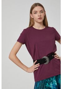 medicine - Medicine - T-shirt Basic. Okazja: na co dzień. Kolor: fioletowy. Materiał: dzianina. Wzór: gładki. Styl: casual