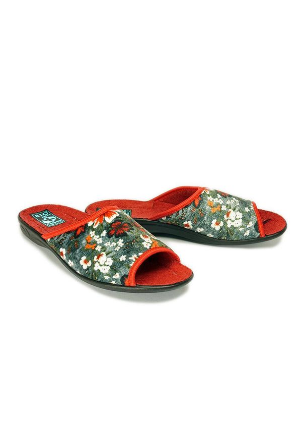 Adanex - ADANEX SAK1 SARA 25363 BO/CZ bordo/czarny, kapcie damskie. Kolor: wielokolorowy