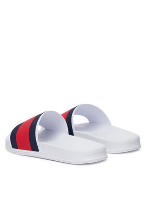 TOMMY HILFIGER - Tommy Hilfiger Klapki Core Hilfiger Flag Pool Slide FM0FM05798 Biały. Kolor: biały. Materiał: skóra
