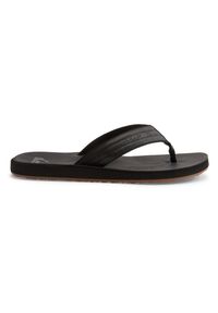 Japonki plażowe męskie Quiksilver Carver Nubuk. Okazja: na plażę. Kolor: czarny. Materiał: nubuk