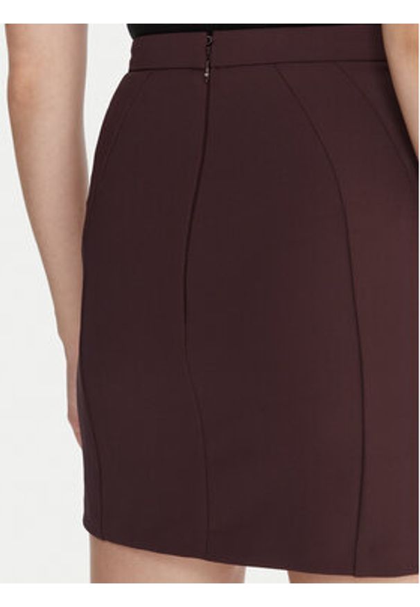 Elisabetta Franchi Spódnica mini GO-148-57E2-V380 Brązowy Slim Fit. Kolor: brązowy. Materiał: syntetyk