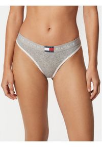 TOMMY HILFIGER - Tommy Hilfiger Stringi UW0UW06581 Szary jasny. Kolor: szary. Materiał: bawełna #1