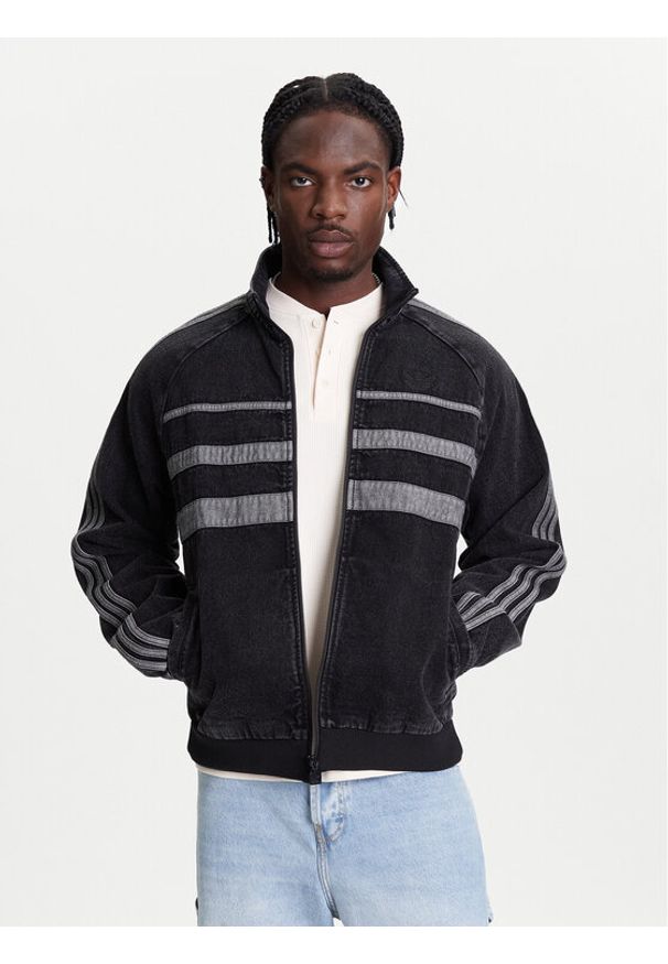 Adidas - adidas Bluza adicolor First Black Denim JW5883 Czarny Regular Fit. Kolor: czarny. Materiał: jeans, bawełna