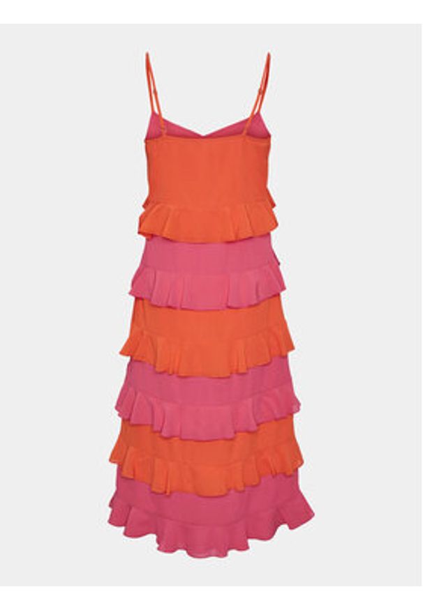 YAS Sukienka letnia Clara 26032842 Pomarańczowy Regular Fit. Kolor: pomarańczowy. Materiał: syntetyk. Sezon: lato