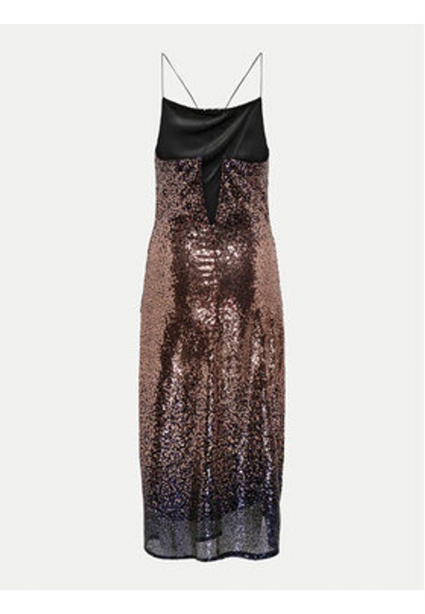 only - ONLY Sukienka koktajlowa Lola 15334031 Brązowy Regular Fit. Kolor: brązowy. Materiał: syntetyk. Styl: wizytowy