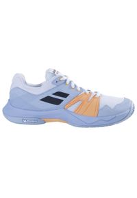 Buty do badmintona damskie Babolat Shadow Team 2. Kolor: pomarańczowy, wielokolorowy, niebieski