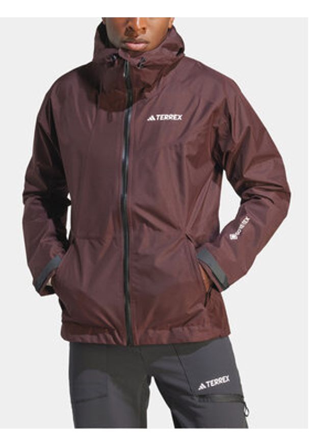 Adidas - adidas Kurtka outdoor Terrex Xperior GORE-TEX Paclite Rain IB4260 Brązowy Regular Fit. Kolor: brązowy. Materiał: syntetyk. Technologia: Gore-Tex. Sport: outdoor