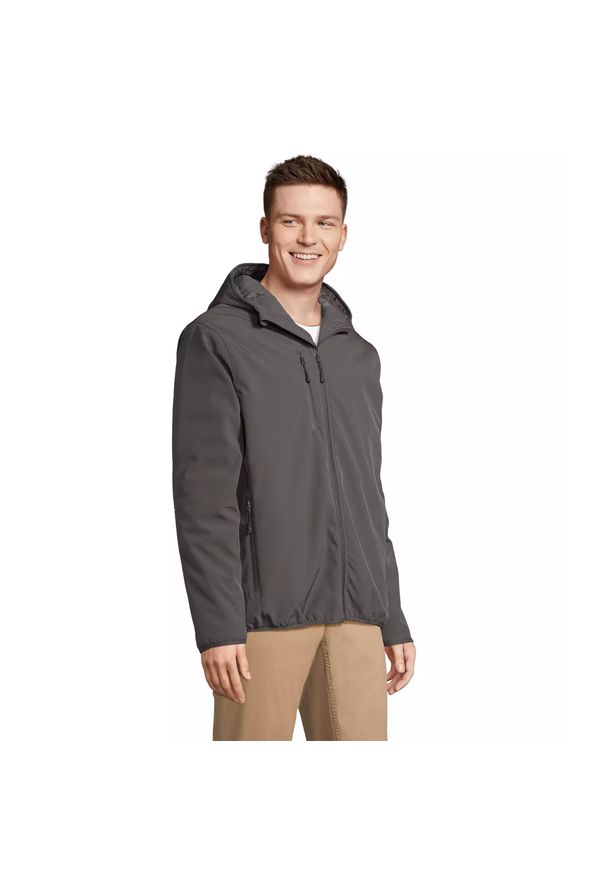 SOL'S - Parka softshell Sol's Falcon Padded. Kolor: wielokolorowy, szary, czarny, brązowy. Materiał: softshell. Sezon: zima