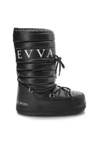 Czarne Śniegowce Donna Fabiani Damskie Zimowe Buty. Okazja: na spacer. Zapięcie: bez zapięcia. Kolor: czarny. Materiał: syntetyk, futro, skóra ekologiczna. Szerokość cholewki: normalna. Wzór: nadruk. Sezon: zima. Styl: elegancki #5