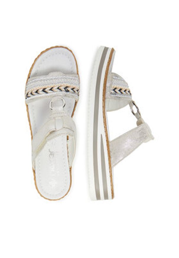 Rieker Klapki V02M6-40 Srebrny. Kolor: srebrny. Materiał: syntetyk