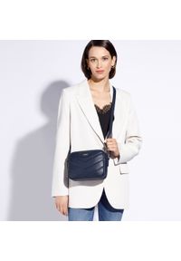 Wittchen - Damska listonoszka z miękkiej ekoskóry pikowana granatowa. Kolor: niebieski. Wzór: haft. Dodatki: z haftem. Materiał: skórzane. Styl: elegancki #3