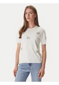 DKNY Sweter DJ6R0242 Écru Regular Fit. Kolor: kremowy. Materiał: syntetyk #1