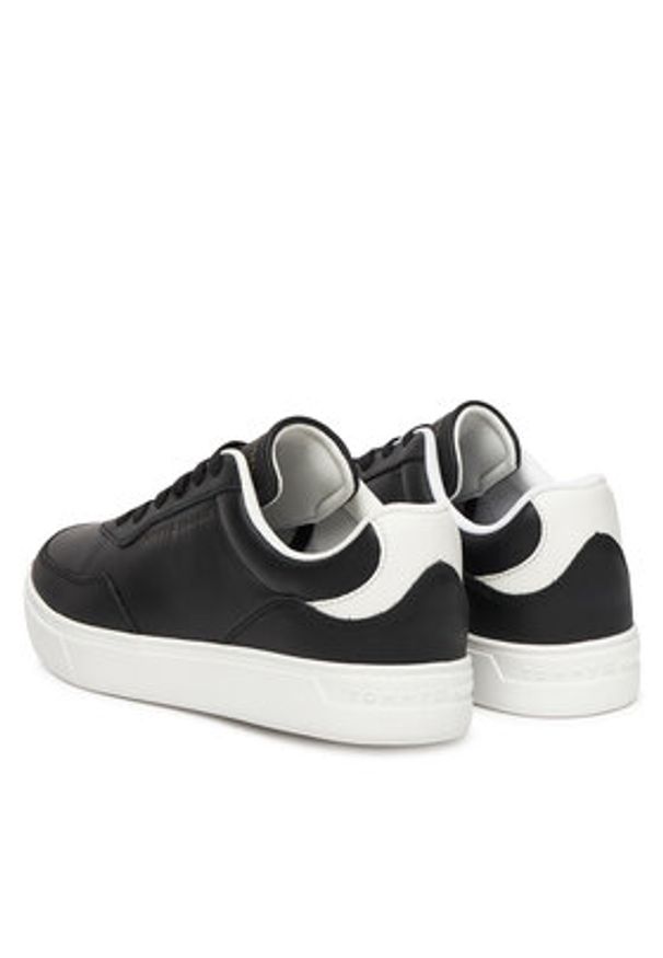 TOMMY HILFIGER - Tommy Hilfiger Sneakersy Casual Cupsole FW0FW08689 Czarny. Okazja: na co dzień. Kolor: czarny. Materiał: skóra
