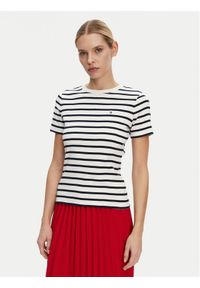 TOMMY HILFIGER - Tommy Hilfiger T-Shirt New Cody WW0WW40587 Écru Slim Fit. Materiał: bawełna