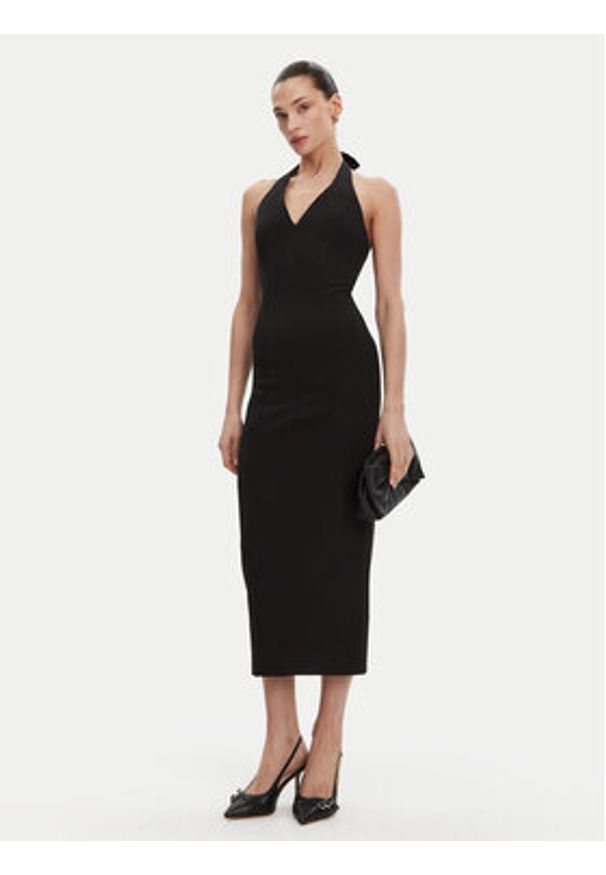 ACCESS FASHION Sukienka koktajlowa 53-3403-218 Czarny Regular Fit. Kolor: czarny. Materiał: syntetyk. Styl: wizytowy