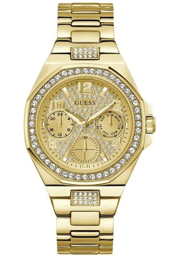 Zegarek damski Guess GW0777L2 CYRKONIE złoty. Kolor: złoty