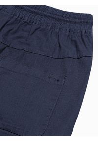 Ombre Clothing - Spodnie męskie joggery P960 - granatowe - XL. Kolor: niebieski. Materiał: materiał, bawełna #5