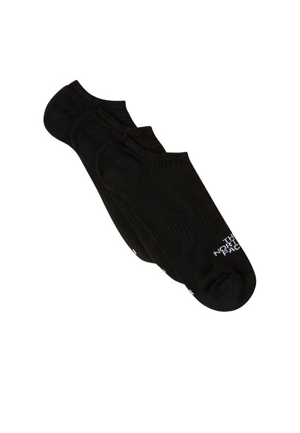 Skarpety unisex The North Face MP Invisible Socks 3 Pairs 0A8BRAJK31 - czarne. Kolor: czarny. Materiał: poliester, elastan, poliamid, materiał. Wzór: aplikacja, napisy