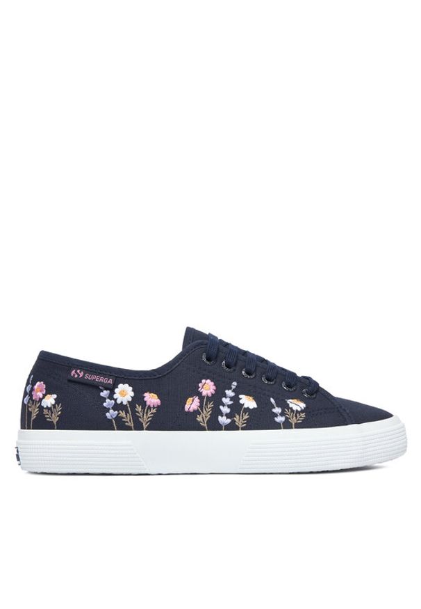 Superga Tenisówki 3750 Flower Embroidery Leggera S8161ZW Granatowy. Kolor: niebieski. Materiał: materiał