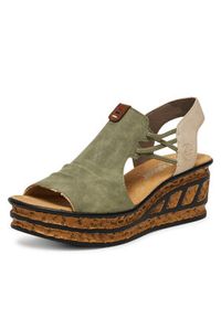 Rieker Sandały 68175-52 Zielony. Kolor: zielony. Materiał: materiał #4