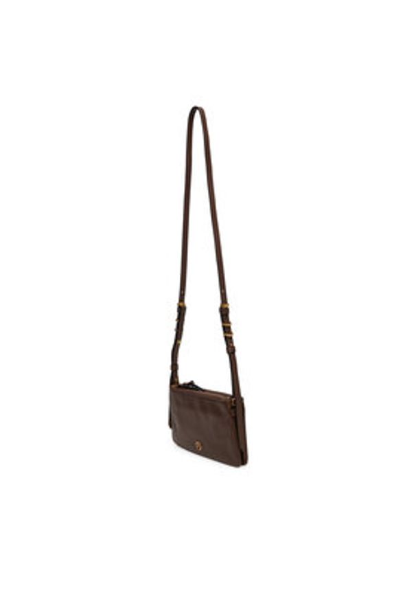 Pinko - PINKO Torebka Double Mini Al 25-26 PLTT 105359 A0QO Brązowy. Kolor: brązowy. Materiał: skórzane
