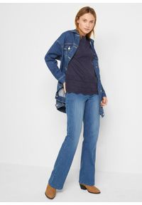 bonprix - Jeansy ze stretchem, high waist, straight. Stan: podwyższony. Kolor: niebieski #2