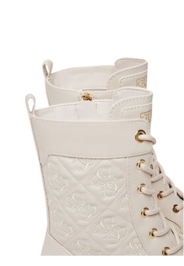 Guess Botki FLTYAN ELE10 Écru. Materiał: skóra