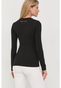 Guess longsleeve damski kolor czarny. Kolor: czarny. Materiał: dzianina. Długość rękawa: długi rękaw. Wzór: nadruk #4