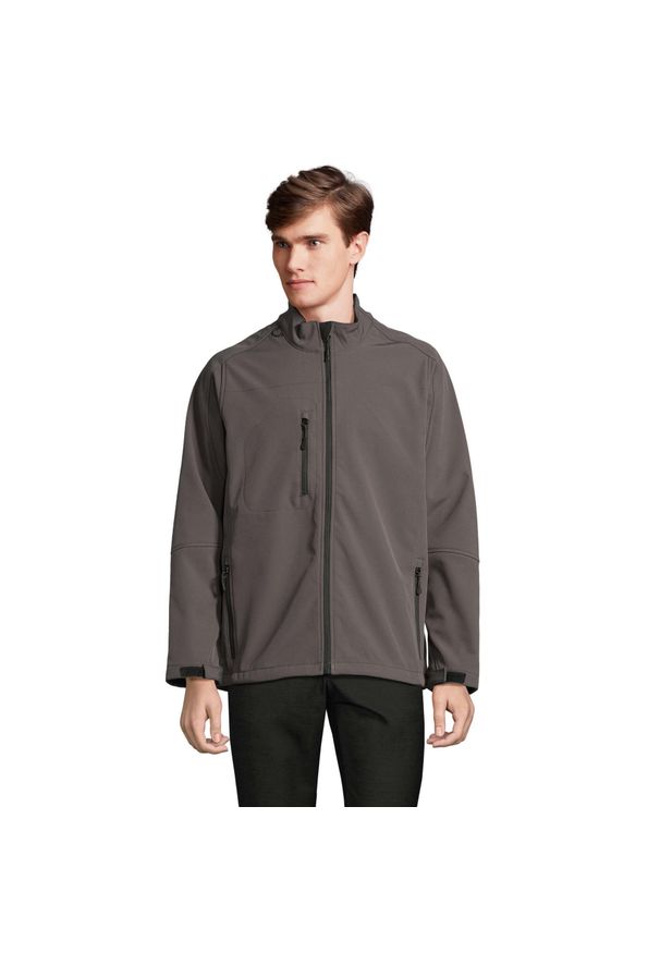 SOL'S - Kurtka Męska Relax Soft Shell. Kolor: szary, wielokolorowy, brązowy. Sport: turystyka piesza